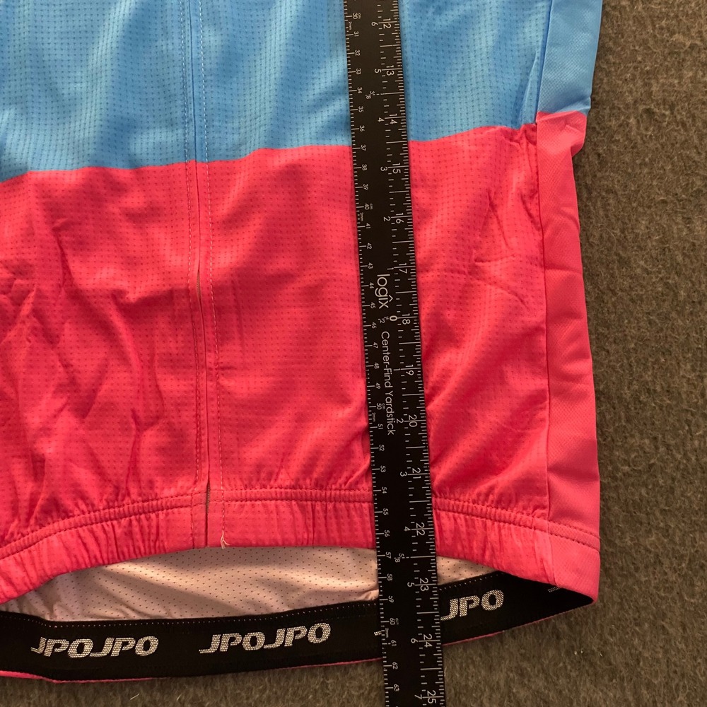 JPOJPO Cycling Jersey Womens Medium Blue Pink Colorblock Quick Dry Short Sleeve - Picture 7 of 12
